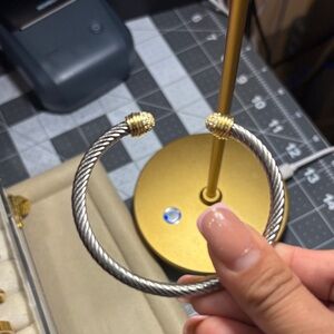 Silver and Gold Twisted Cable Bracelet